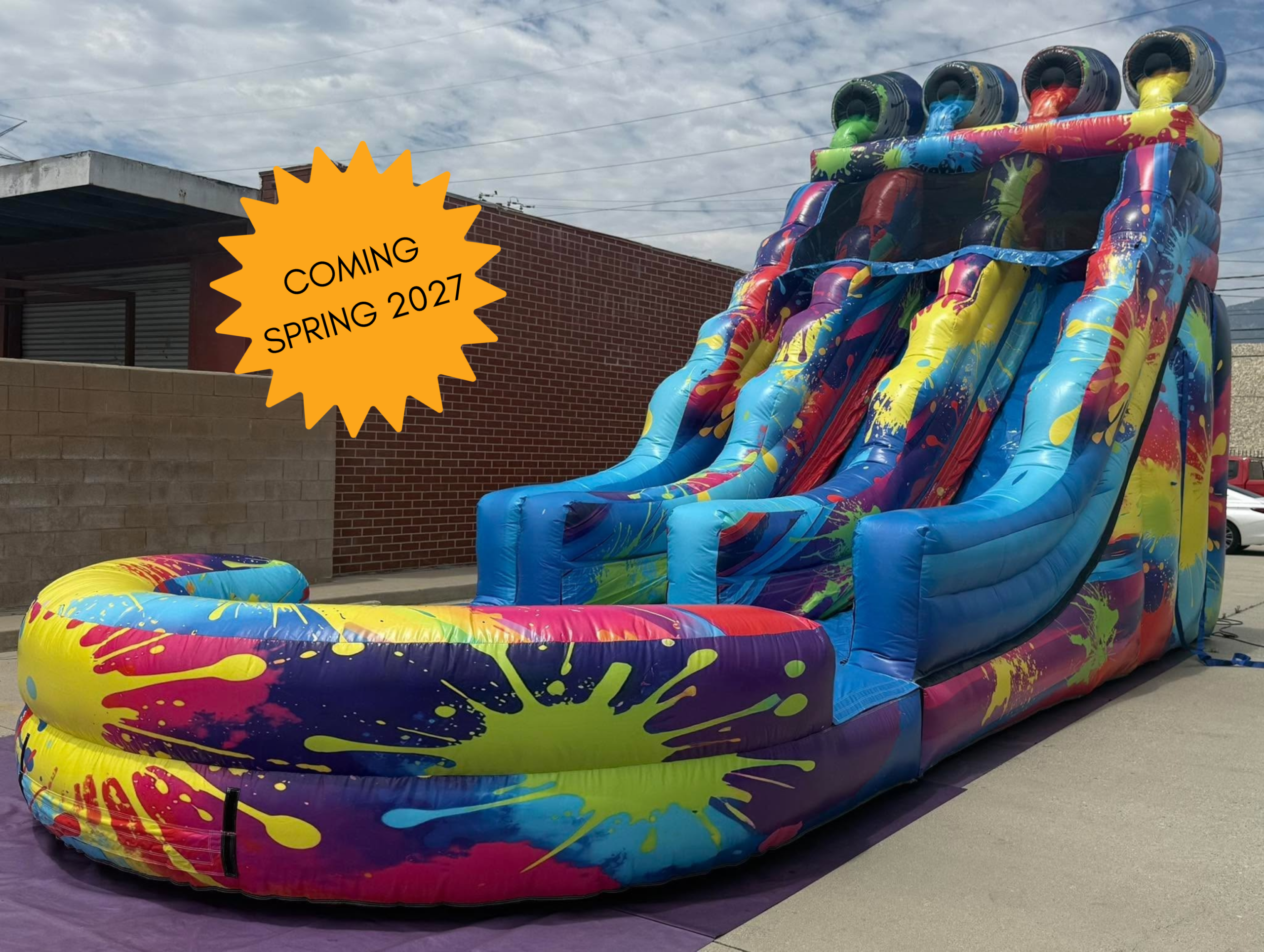 Paint Splatter Dual Lane Water Slide coming spring 2027